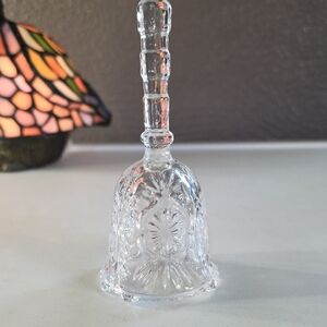 Vintage Clear Pressed Glass Decorative Bell - Home Art